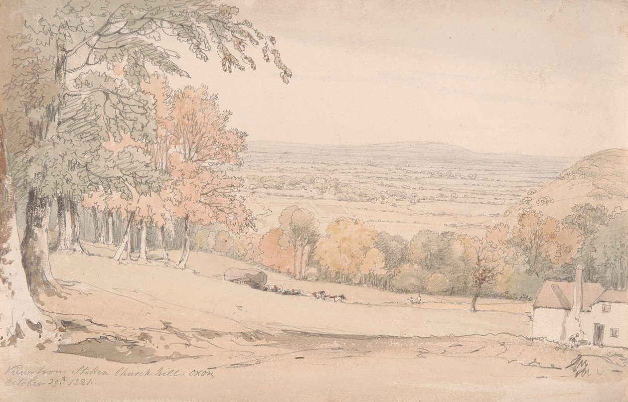 Blick vom Stokenchurch Hill, Buckinghamshire von William Alfred Delamotte