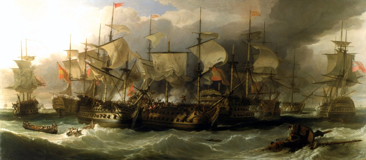 Die Schlacht am Kap St. Vincent, 14. Februar von William Allan