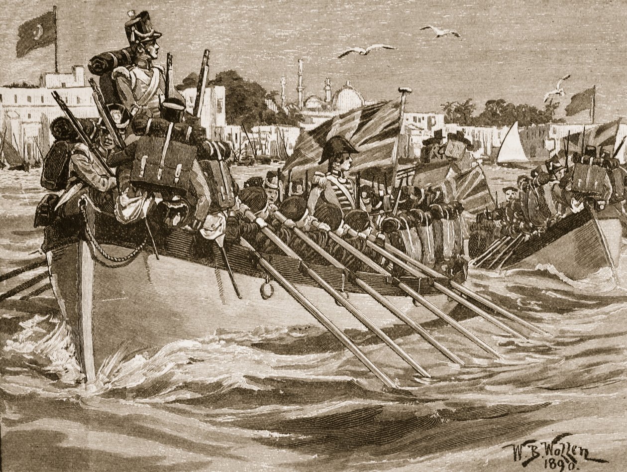Abreise der britischen Truppen aus Alexandria, 1807, Illustration aus 