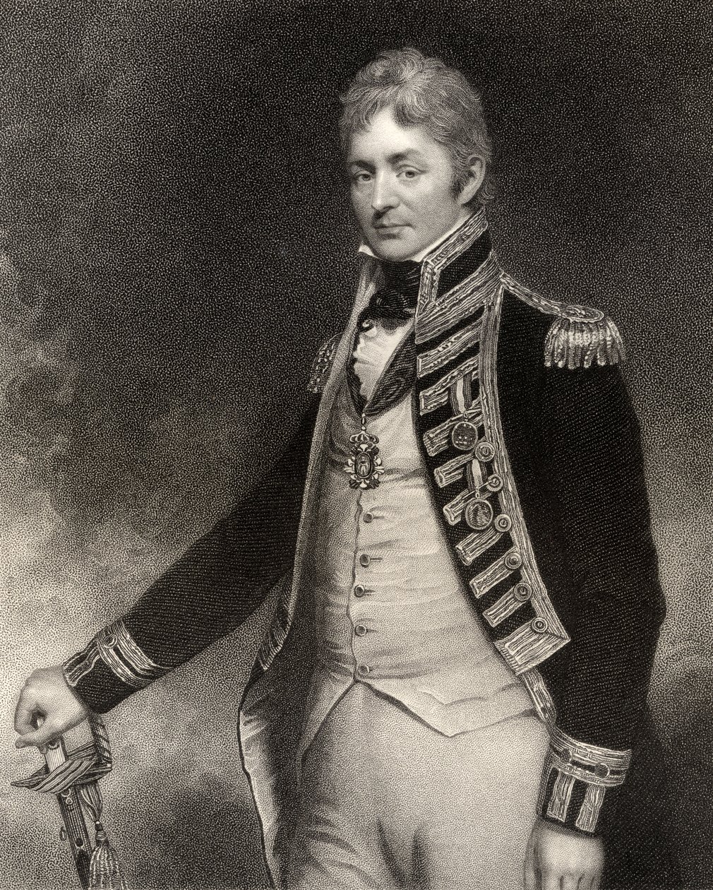 Sir Thomas Troubridge, 1. Baronet, graviert von W. Holl, aus 