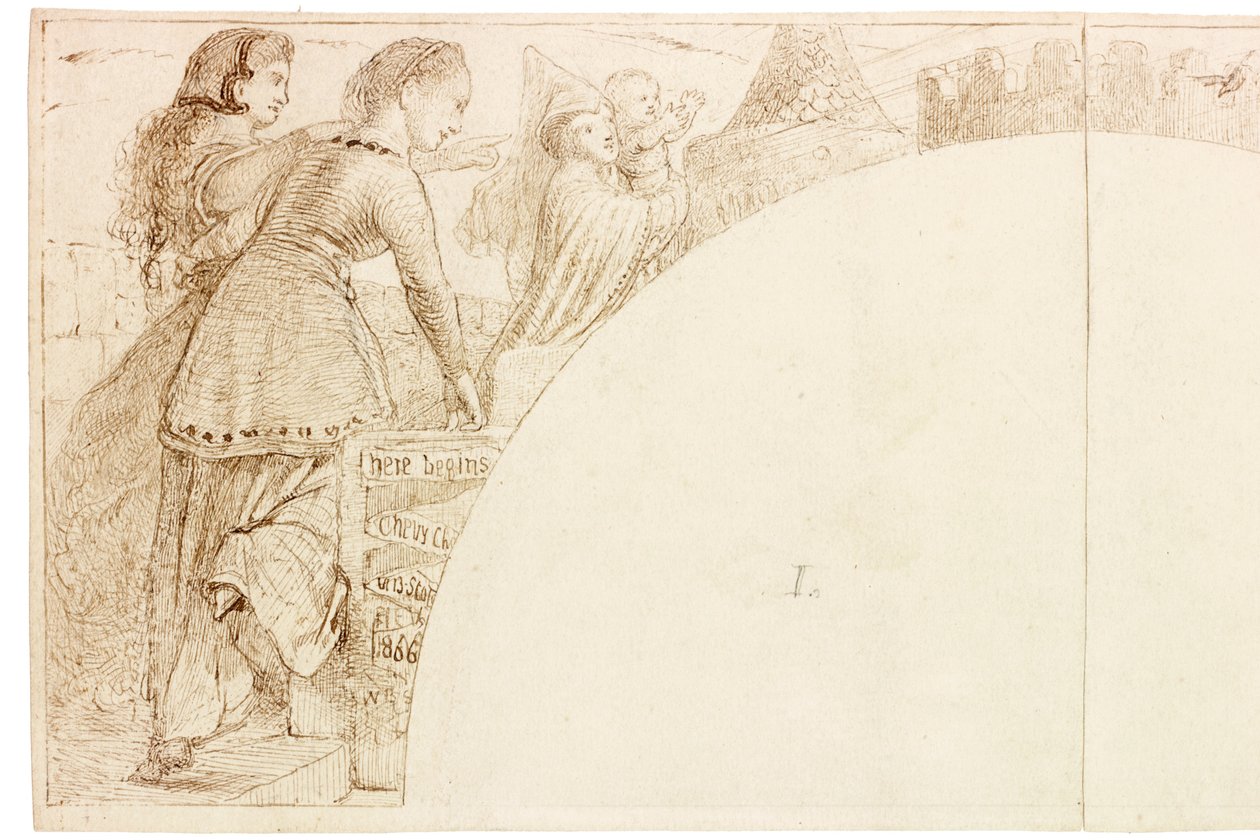 Skizze für Wandgemälde in Wallington Hall von William Bell Scott