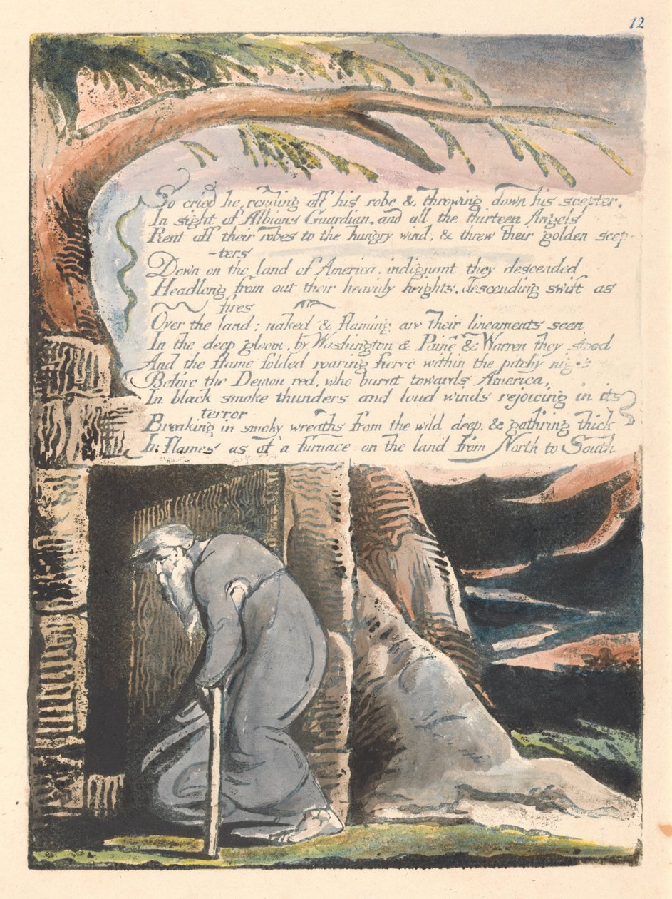 Amerika. Eine Prophezeiung, Platte 14, So schrie er.... von William Blake