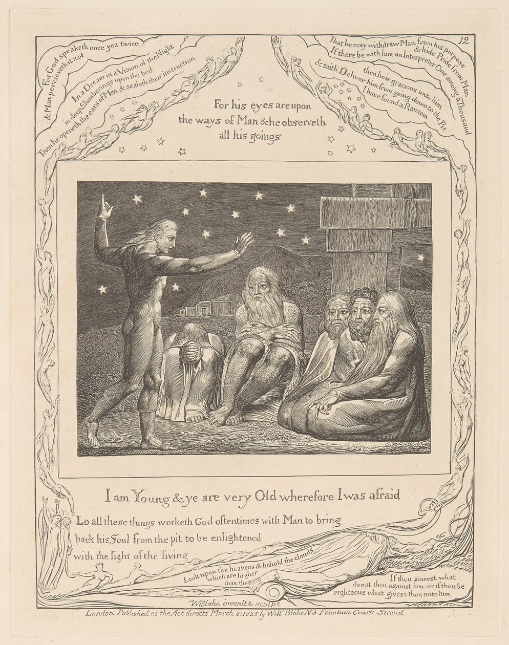 Buch Hiob, Tafel 12, Der Zorn Elihus von William Blake