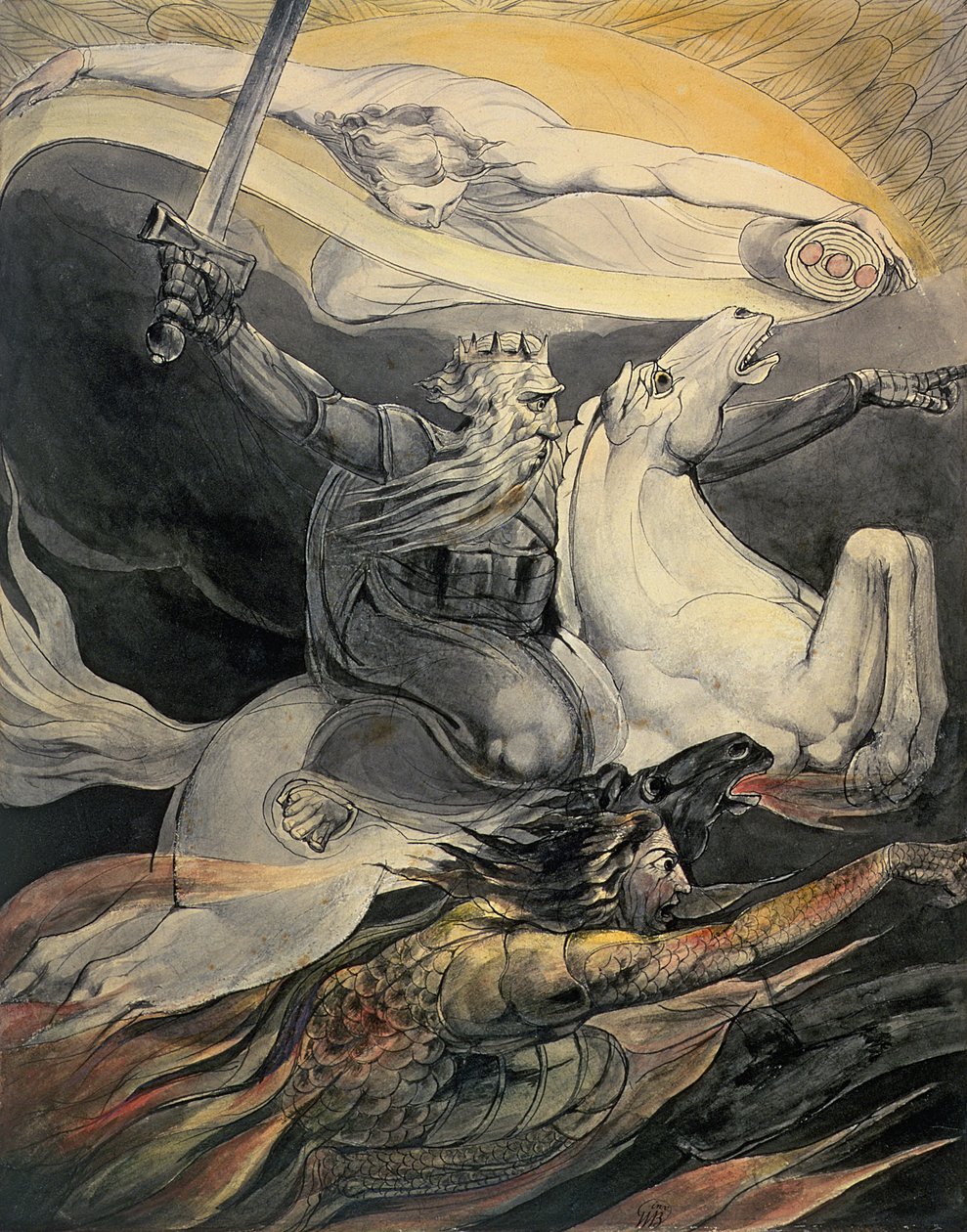Der Tod auf einem fahlen Pferd, um 1800 von William Blake
