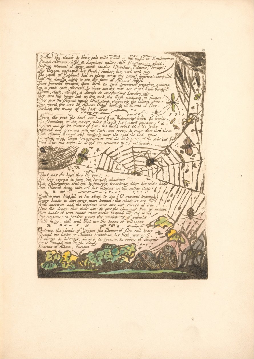 Europa. Eine Prophezeiung, Tafel 14, Und die Wolken und Feuer... (Bentley 15) von William Blake