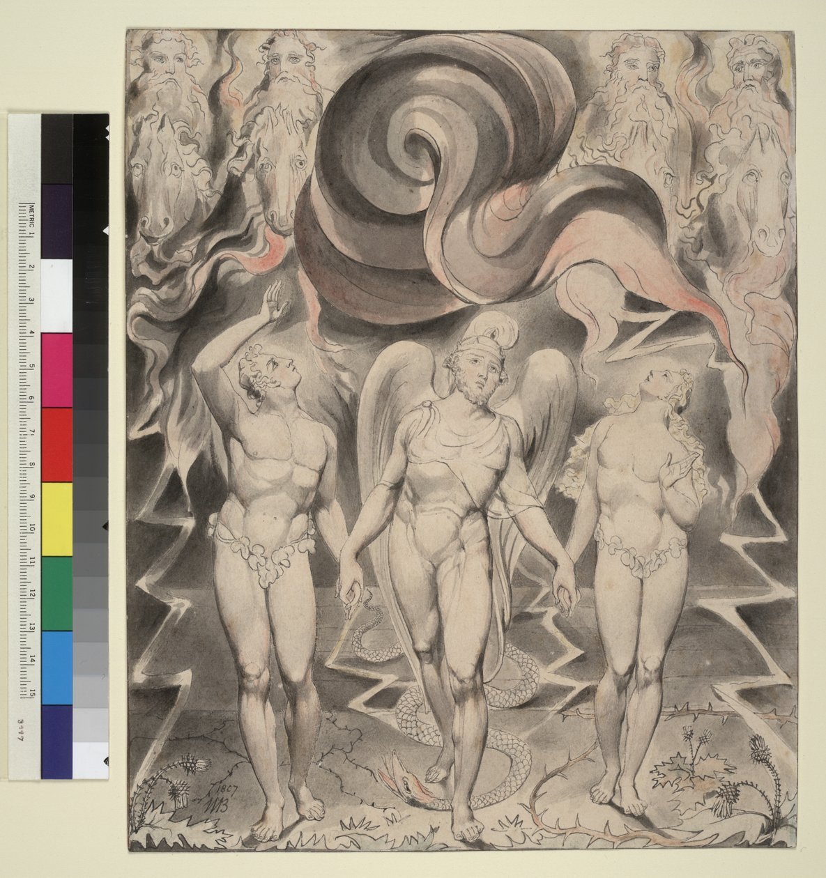 Illustration 12 zu Miltons "Das verlorene Paradies": Die Vertreibung von William Blake