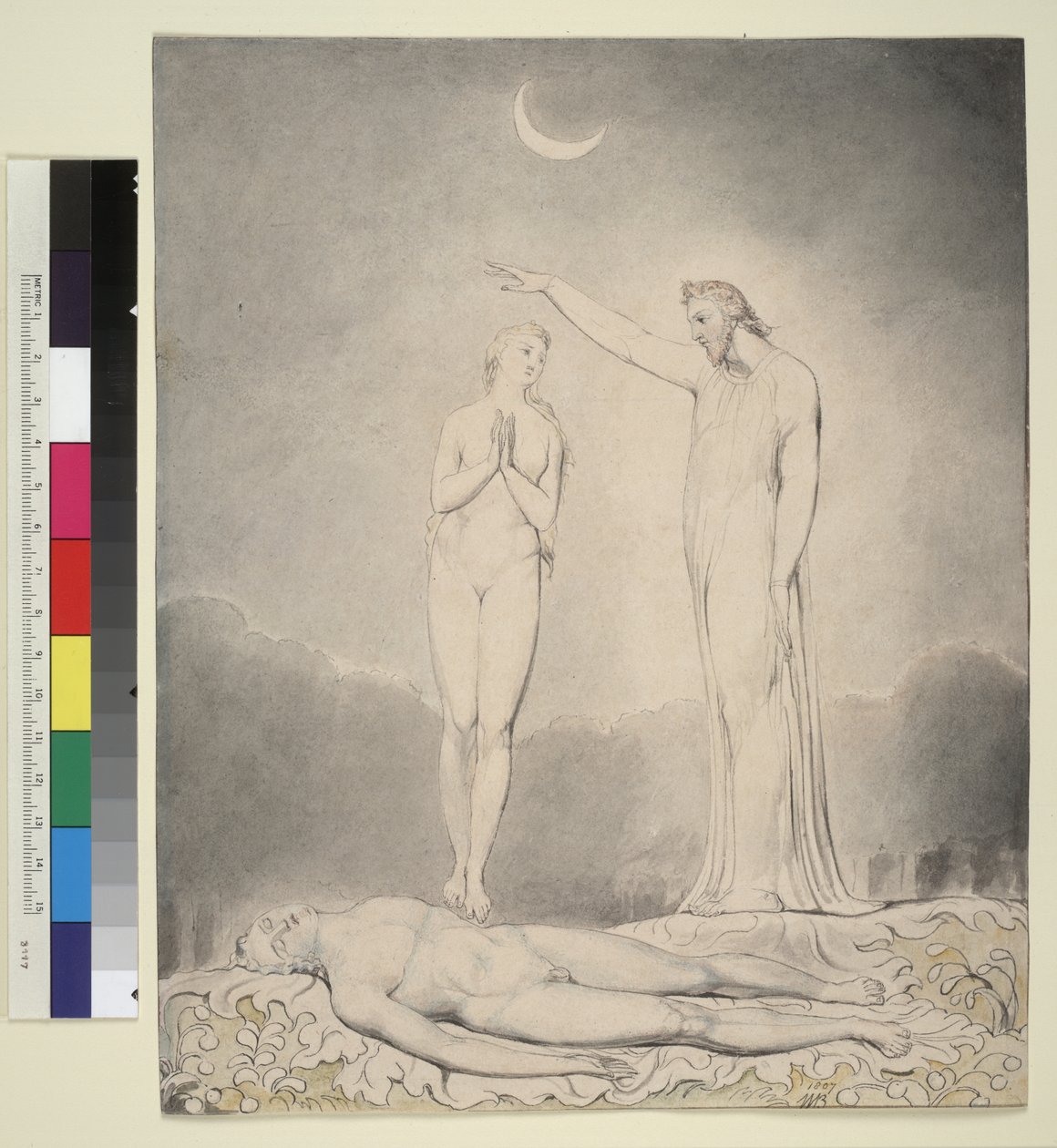 Illustration 8 zu Miltons "Das verlorene Paradies": Die Erschaffung von Eva von William Blake