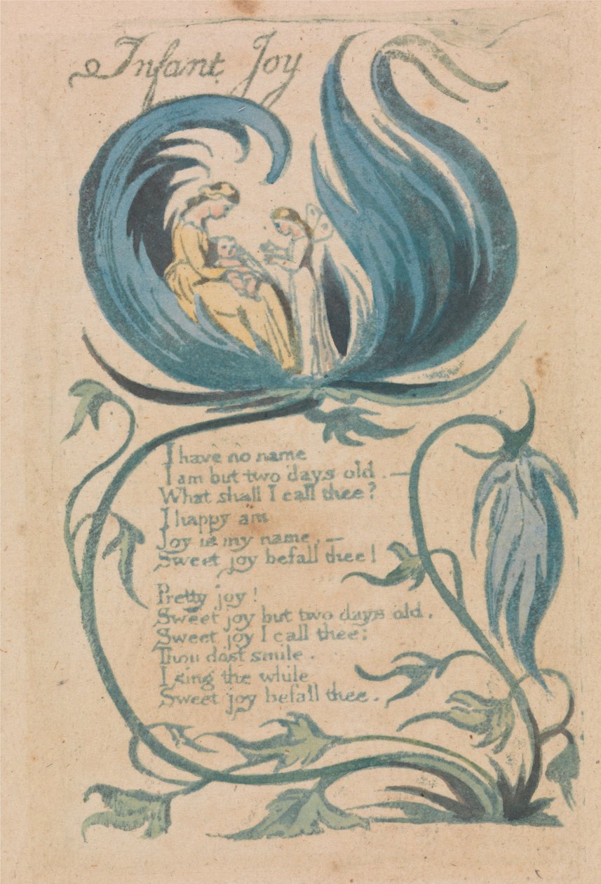 Lieder der Unschuld und Erfahrung, Platte 28, "Kindesfreude" (Bentley 25) von William Blake