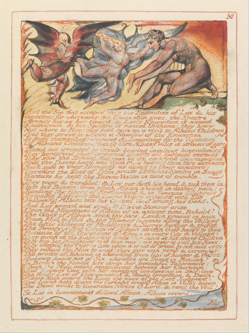 Jerusalem, Tafel 30, Und die beiden, die entkamen.... von William Blake
