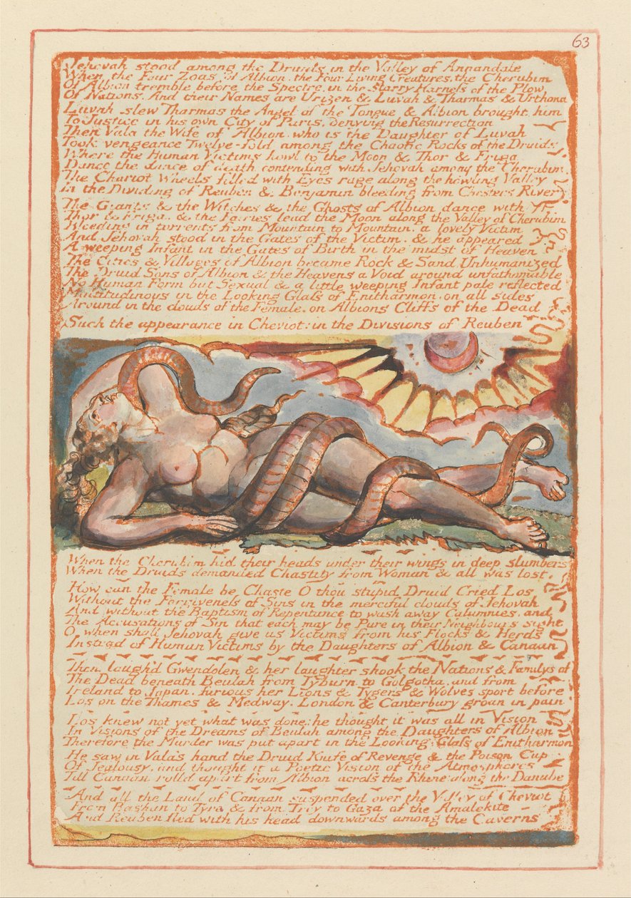Jerusalem, Tafel 63, Jehova stand unter den Druiden.... von William Blake
