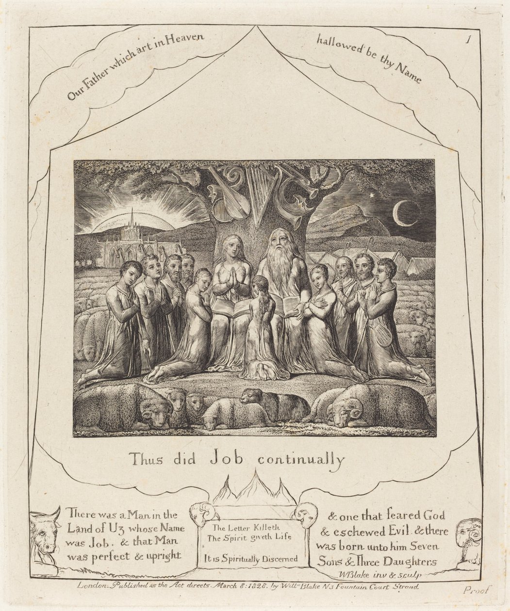 Hiob und seine Familie von William Blake