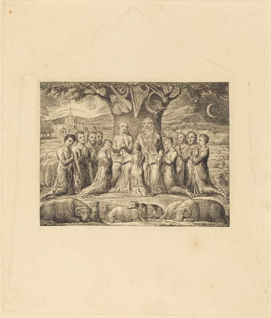 Hiob und seine Familie von William Blake
