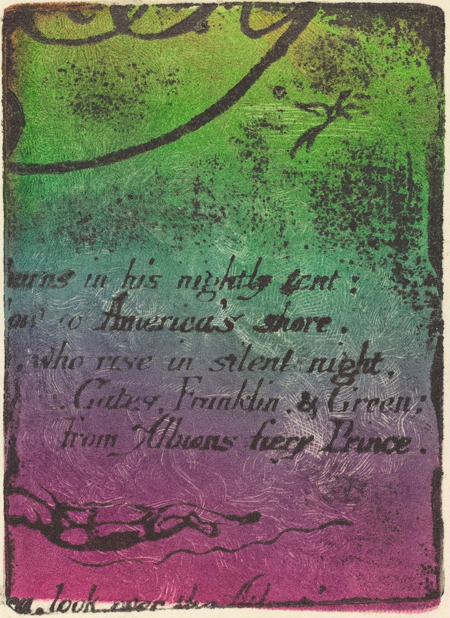 Neudruck aus Fragment der annullierten Platte für Eine Prophezeiung, 1793 von William Blake
