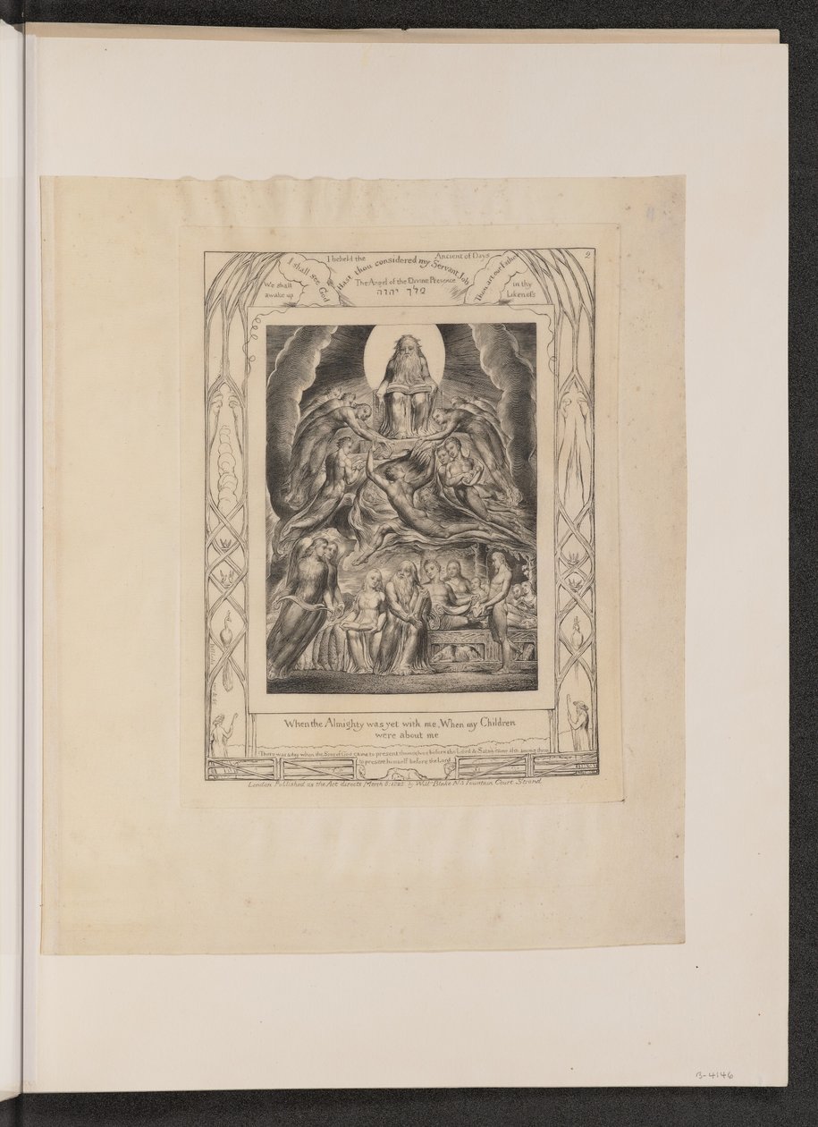 Satan vor dem Thron Gottes von William Blake
