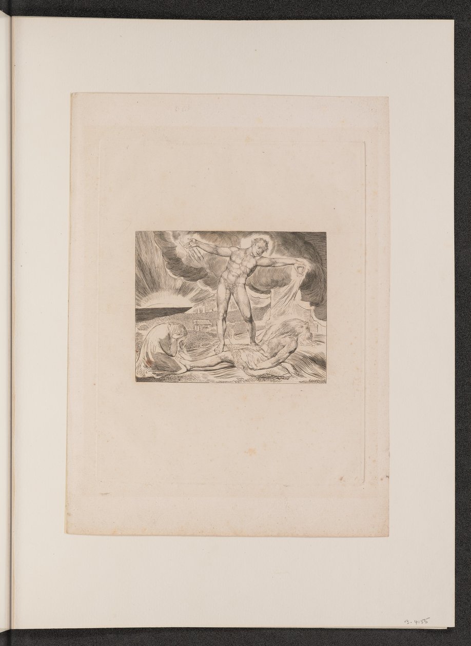 Satan schlägt Hiob mit Geschwüren von William Blake