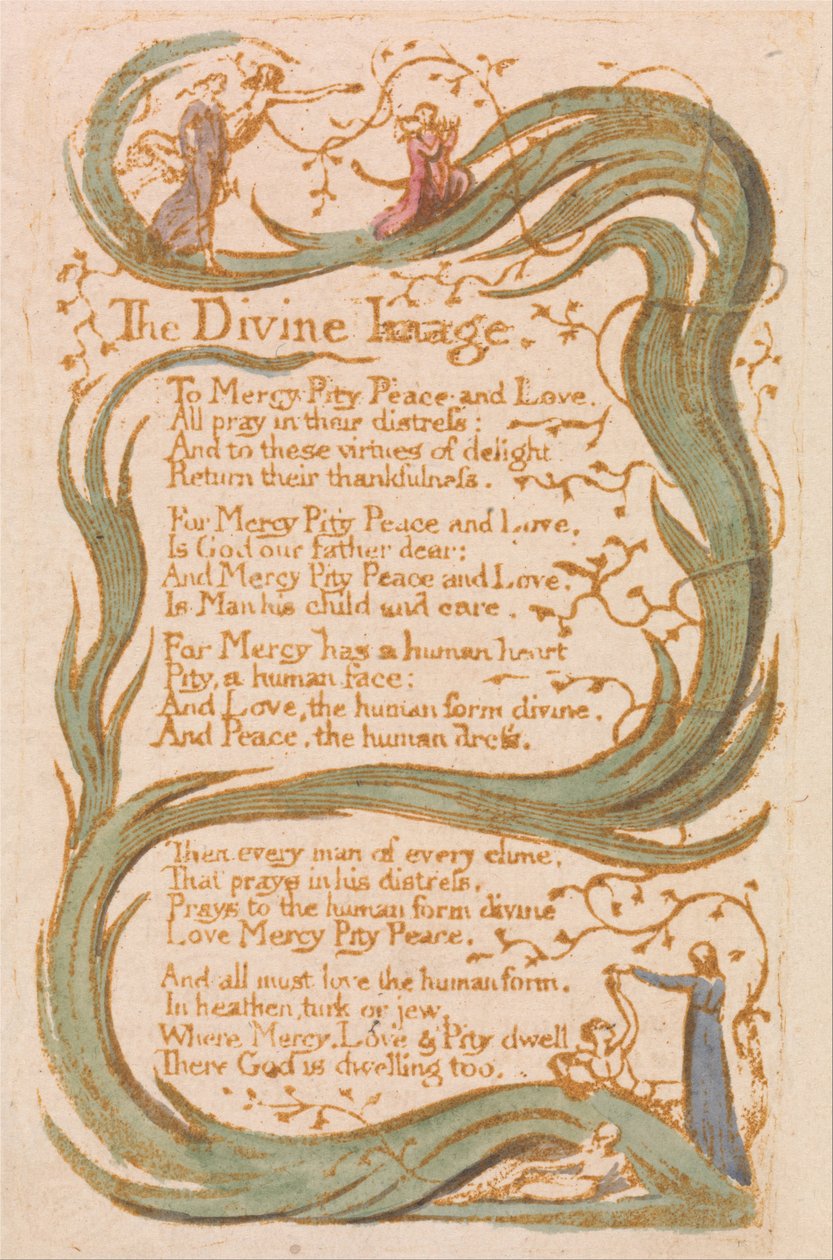 Lieder der Unschuld, Tafel 12, Das göttliche Bild (Bentley 18) von William Blake