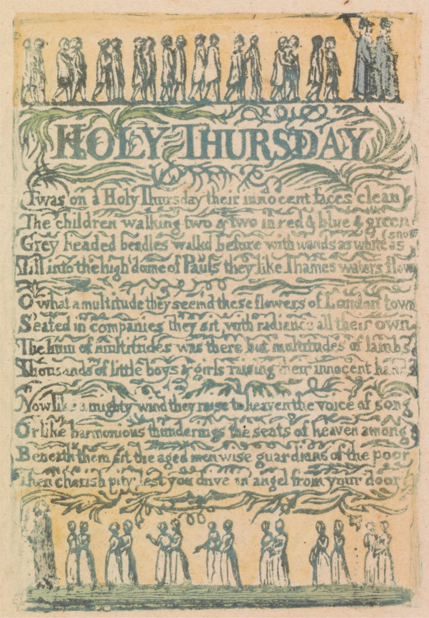Lieder der Unschuld und Erfahrung, Platte 24, "Das göttliche Bild" (Bentley 18) von William Blake