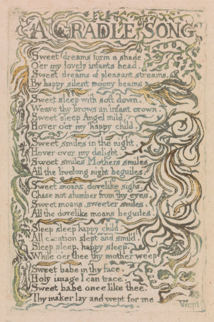 Lieder der Unschuld und Erfahrung, Tafel 26, Ein Wiegenlied (Bentley 16) von William Blake