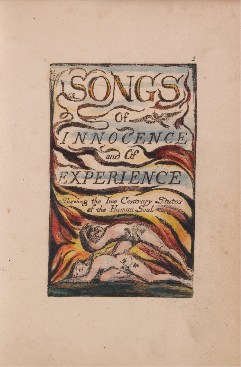 Lieder der Unschuld und der Erfahrung, Tafel 2, Kombinierte Titelseite (Bentley 1) von William Blake