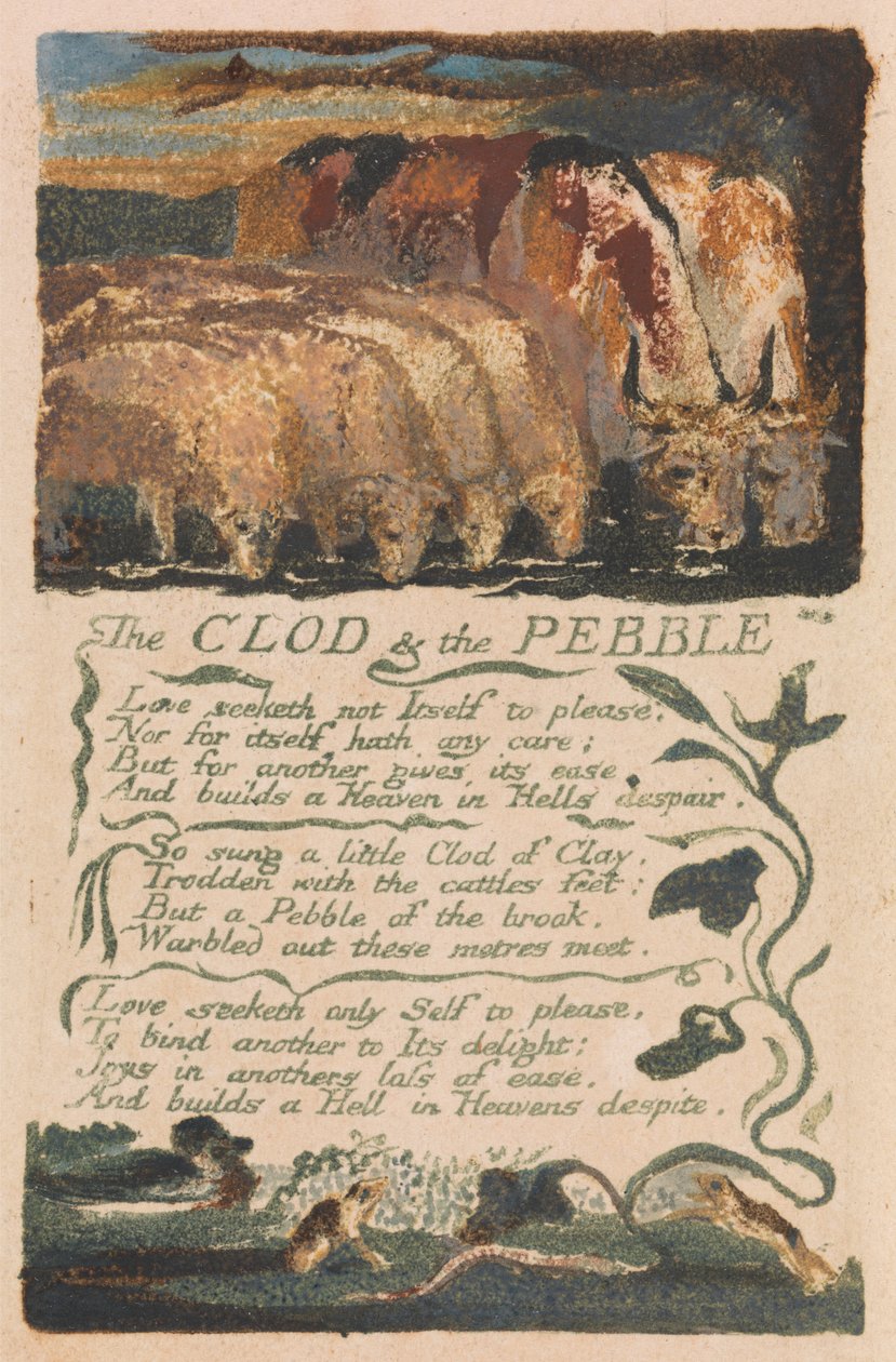 Lieder der Unschuld und der Erfahrung, Platte 36, "Der Klumpen & der Kiesel" (Bentley 32) von William Blake