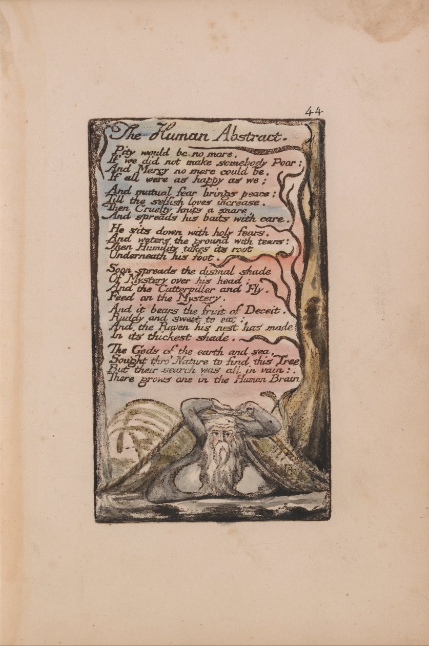 Lieder der Unschuld und der Erfahrung, Tafel 44, Der menschliche Abstrakt (Bentley 47) von William Blake