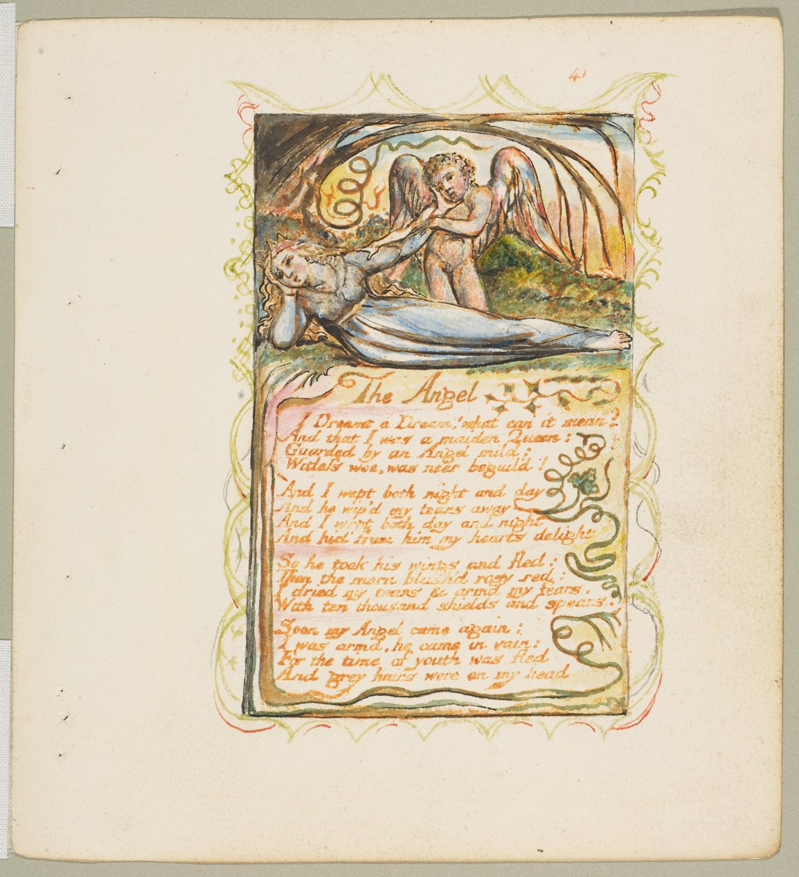 Lieder der Unschuld und Erfahrung: Der Engel, ca. 1825 von William Blake