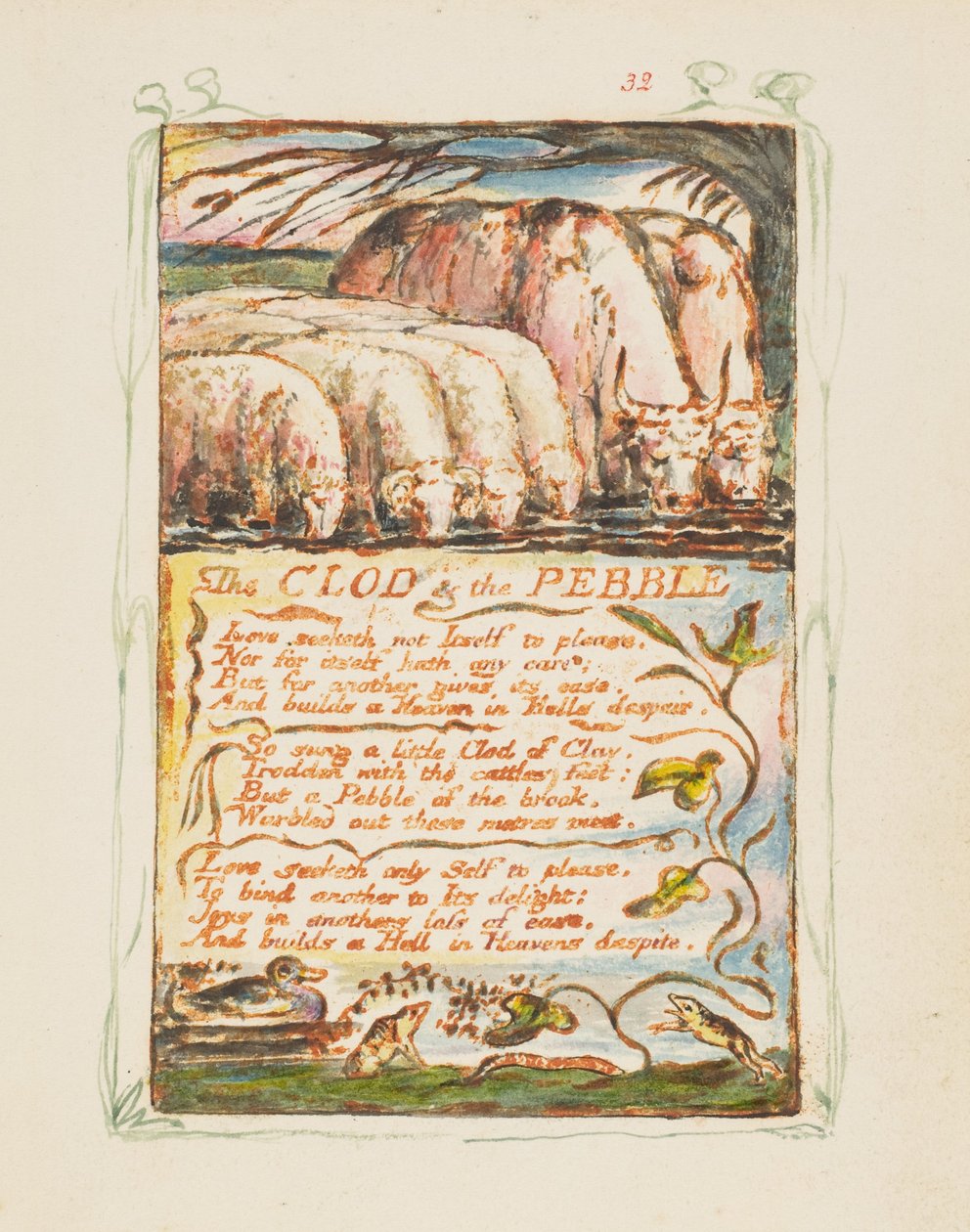 Lieder der Unschuld und der Erfahrung: Der Klumpen & der Kiesel, ca. 1825 von William Blake