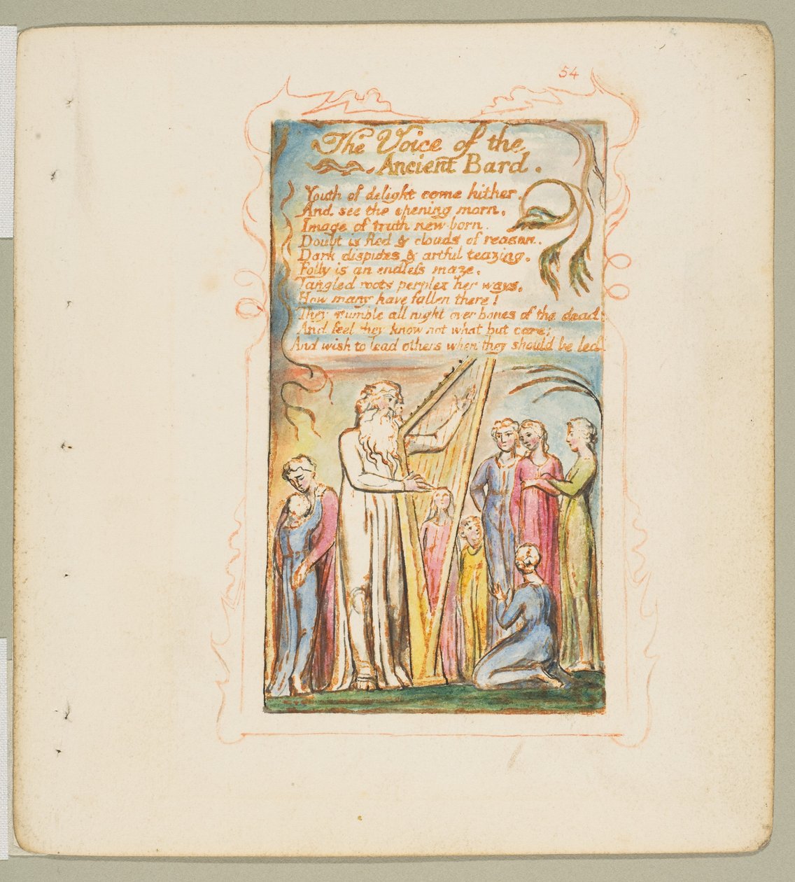 Lieder der Unschuld und Erfahrung: Stimme des alten Barden, ca. 1825 von William Blake