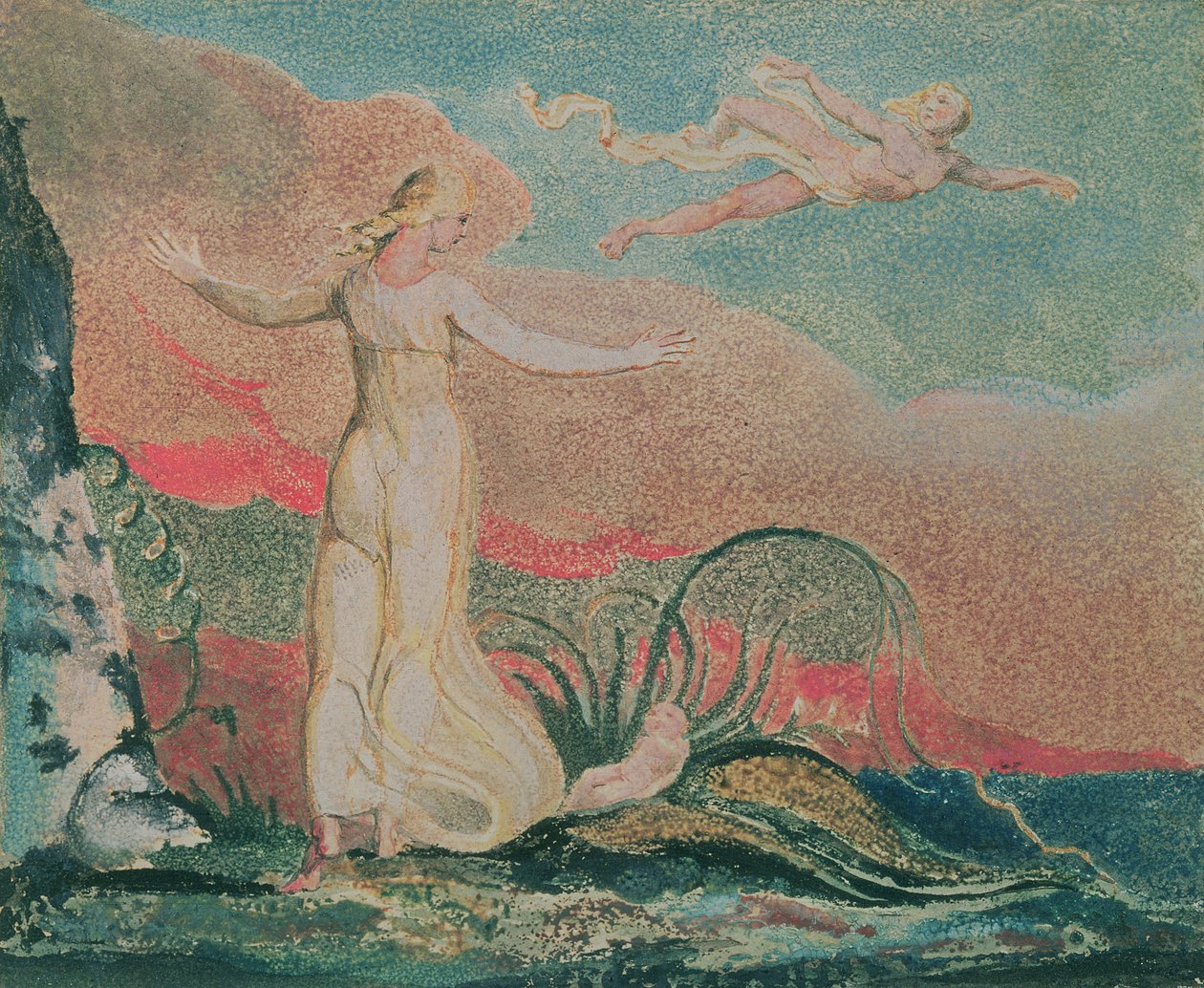 Das Buch Thel; Platte 4 Thel im Tal von Har, 1794 von William Blake