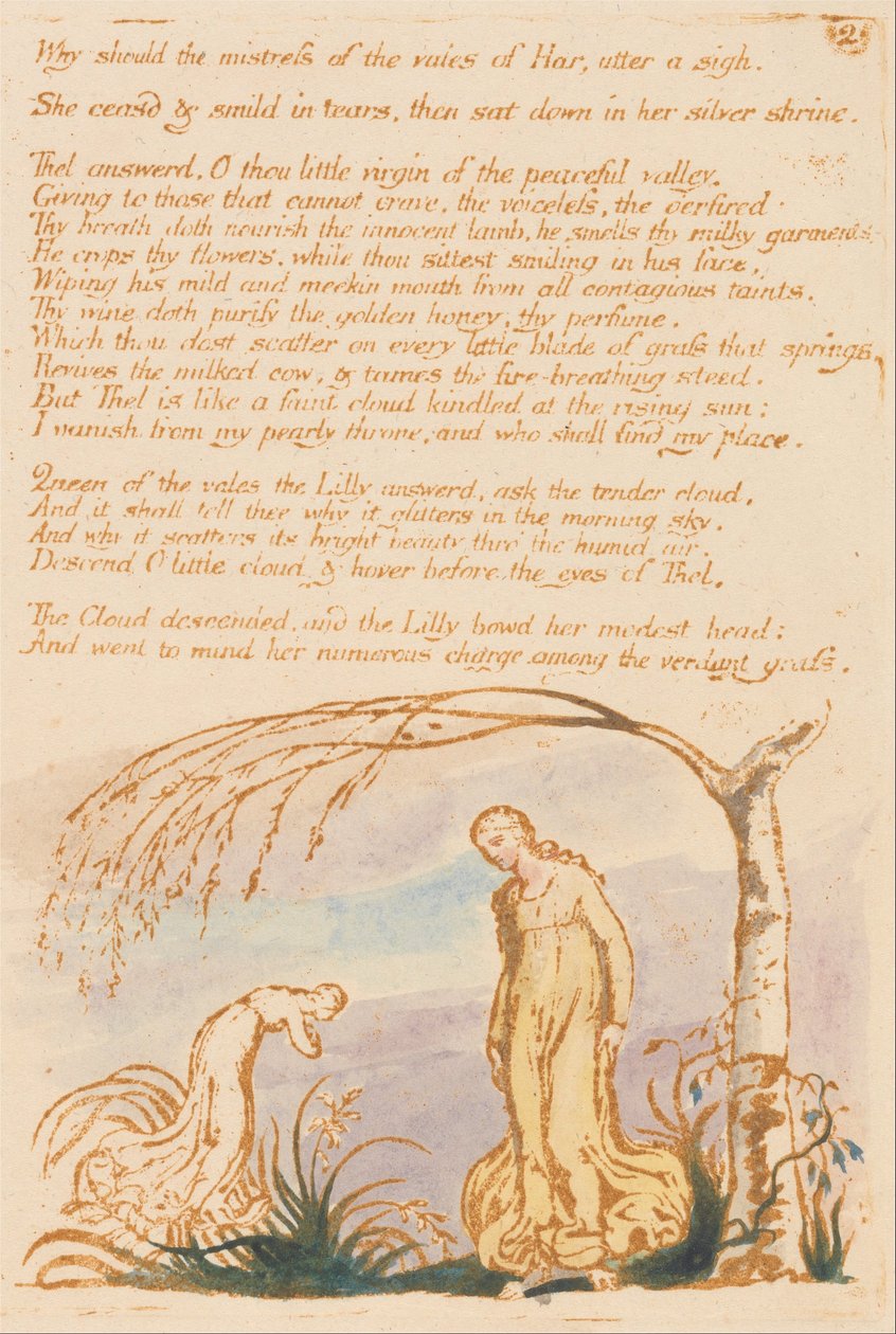 Das Buch Thel, Tafel 4, Warum sollte die Herrin . . . . von William Blake