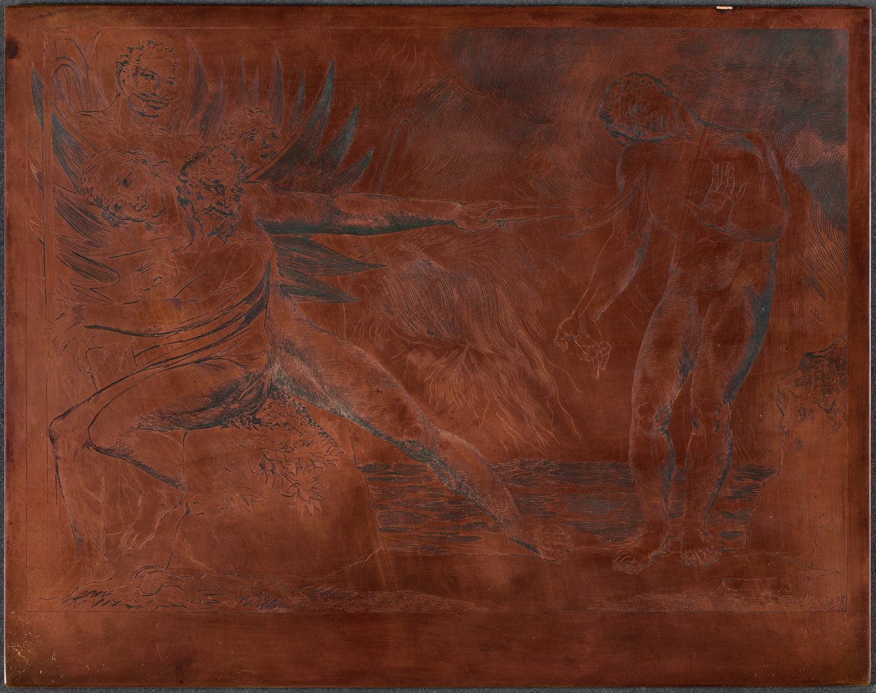 Der Kreis der korrupten Beamten; die Teufel quälen Ciampolo von William Blake