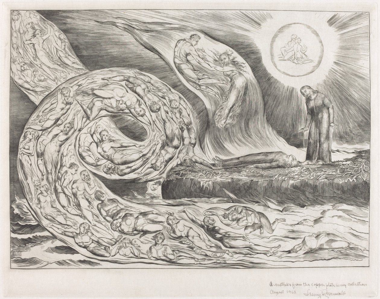 Der Kreis der Wollüstigen; Paolo und Francesca von William Blake