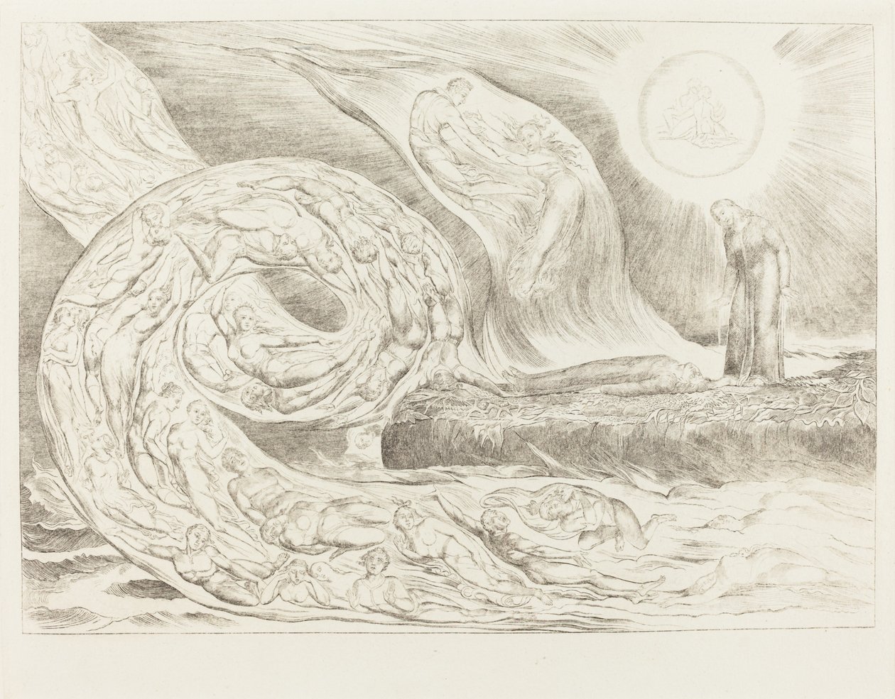 Der Kreis der Lüsternen: Paolo und Francesca, 1827 von William Blake