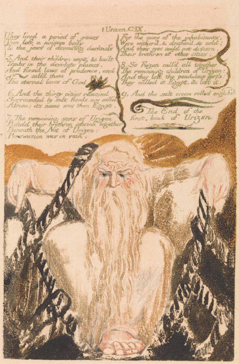Das Erste Buch Urizen, Tafel 25, "Sie lebten eine Zeit lang . . . ." (Bentley 28) von William Blake