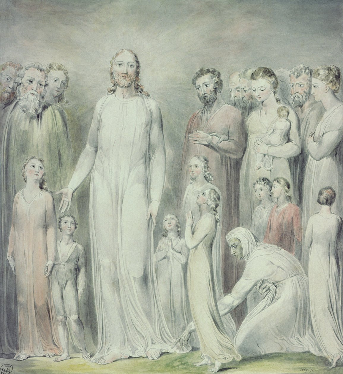 Die Heilung der blutflüssigen Frau von William Blake