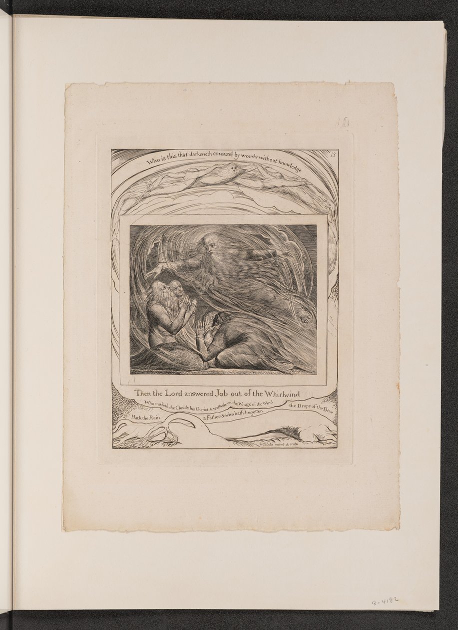 Der Herr antwortet Hiob aus dem Wirbelwind, 1825 von William Blake
