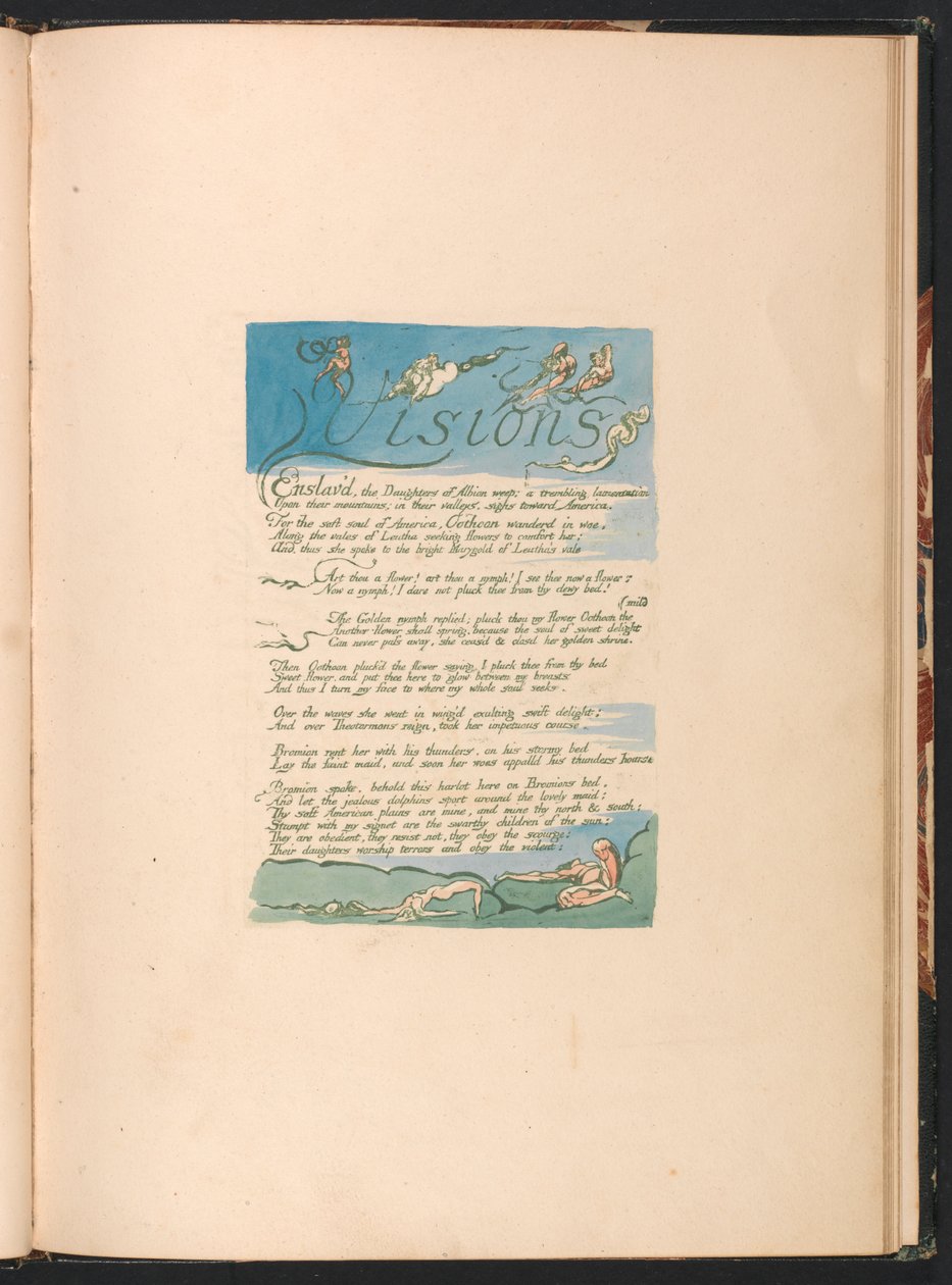 Visionen der Töchter Albions, Platte 4, "Visionen | Versklavte die Töchter . . . . " von William Blake