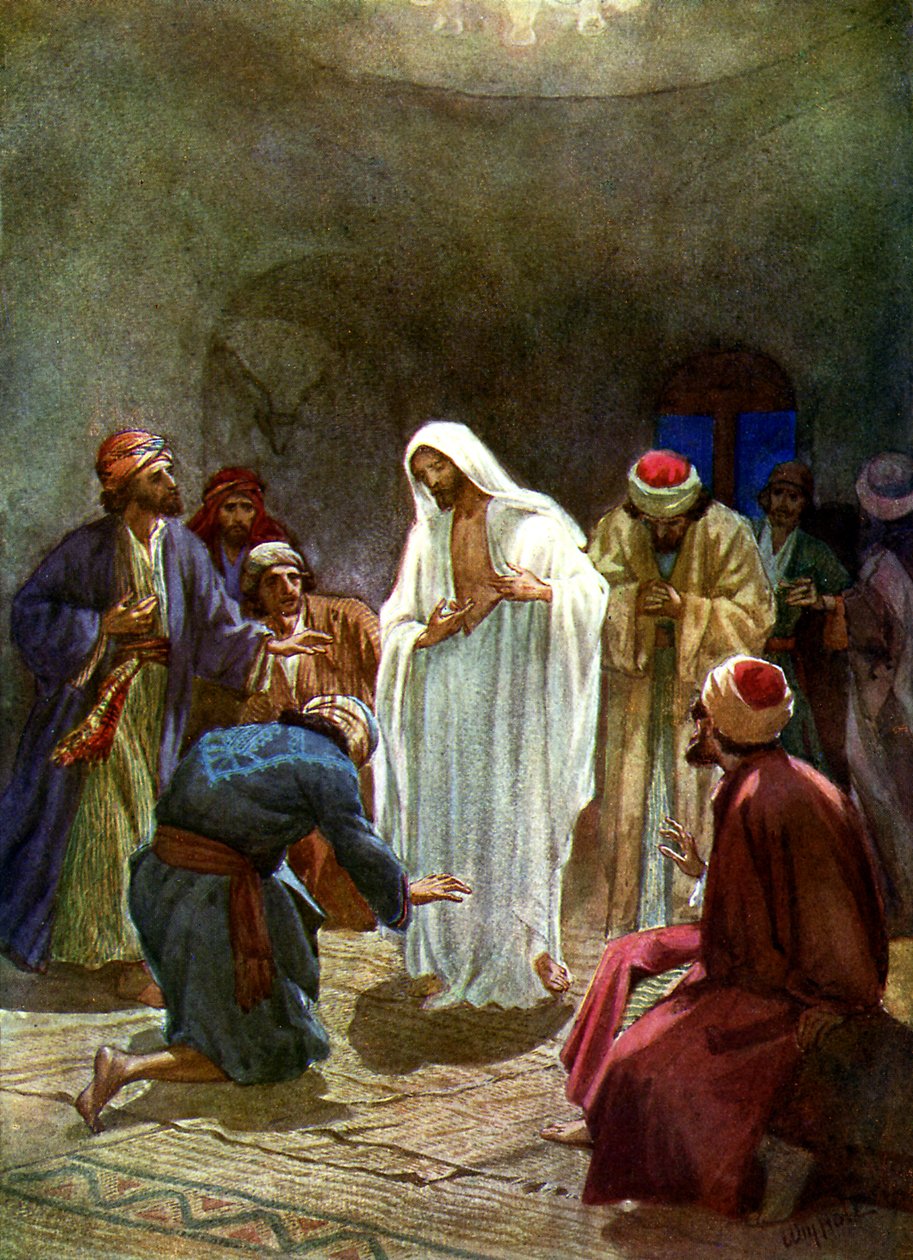 Jesus zeigt den Jüngern seine Wunden - Bibel von William Brassey Hole
