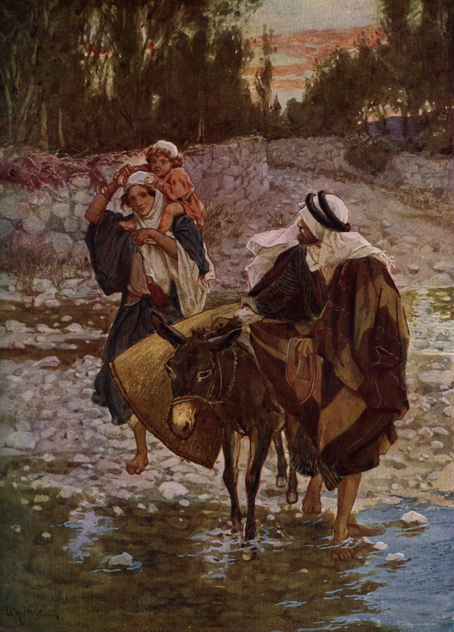 Maria, Josef und Jesus reisen nach Ägypten von William Brassey Hole