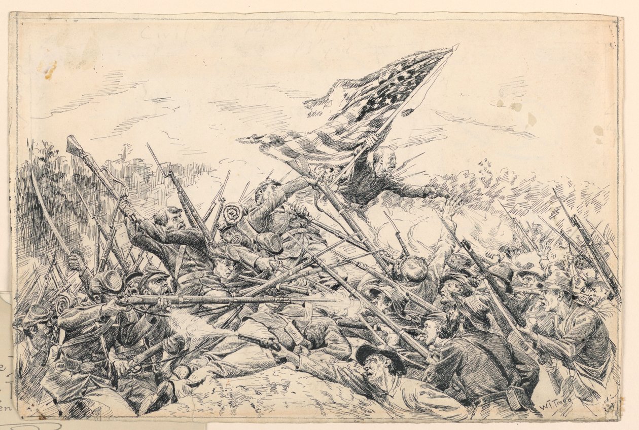Hancocks Korps stürmt die Werke am "Blutigen Winkel" von William Brooke Thomas Trego