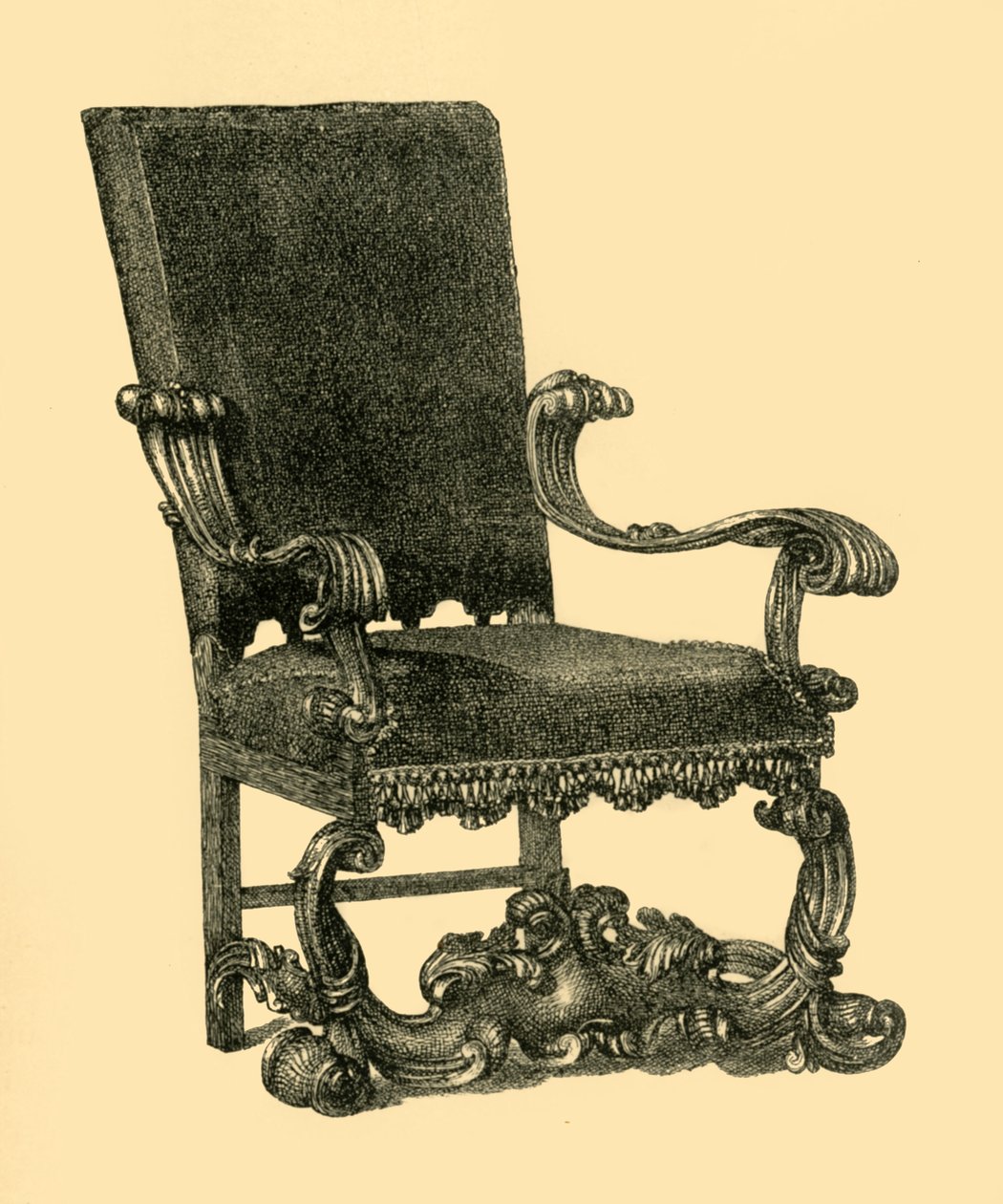 Walnuss-Holzstuhl, ca. 1685-1710, 1881 von William Catley