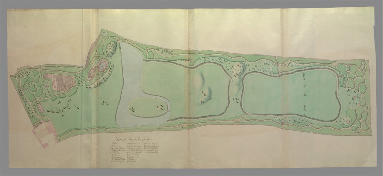 Generalplan der Gärten in Kew von William Chambers