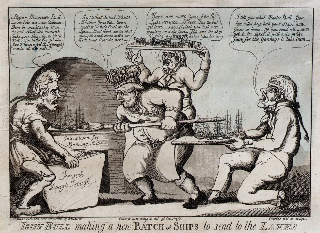 John Bull macht eine neue Charge Schiffe, um sie zu den Seen zu schicken von William Charles