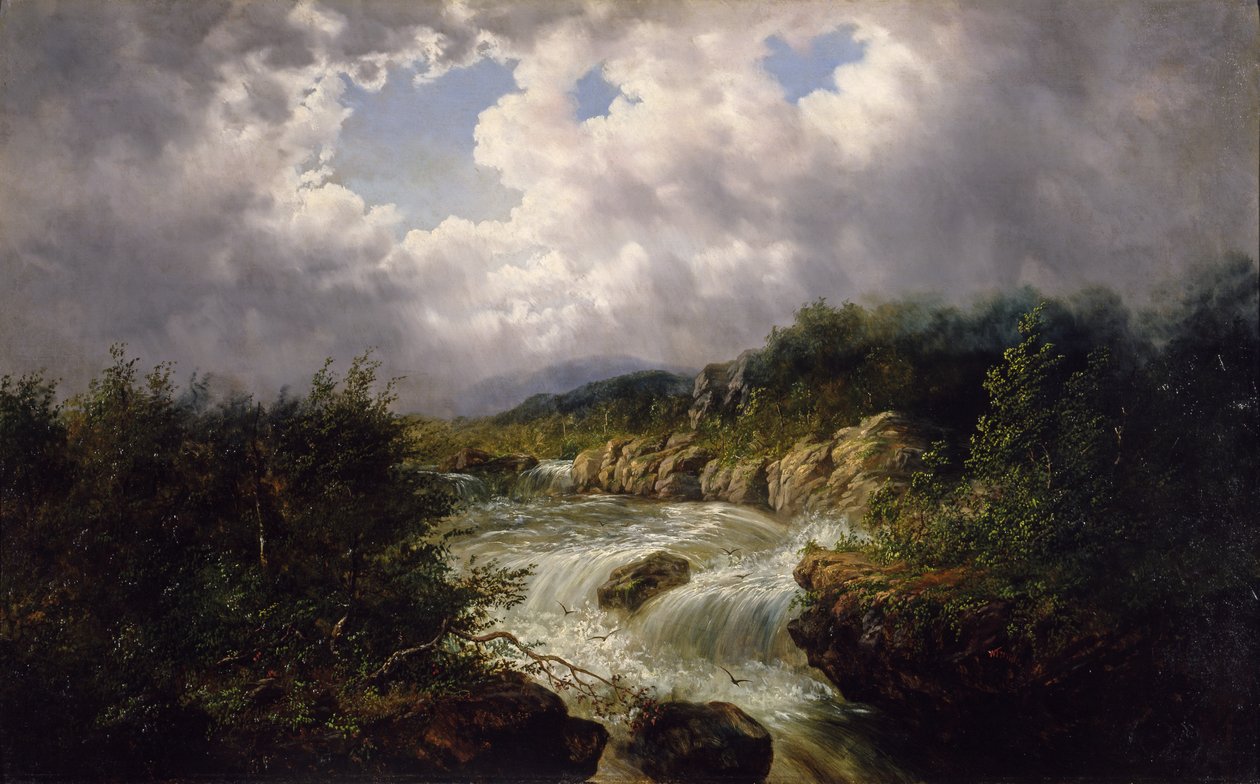 Die Wasserfälle von Tamahaka, Cherokee County, North Carolina, ca. 1860-70 von William Charles Anthony Frerichs