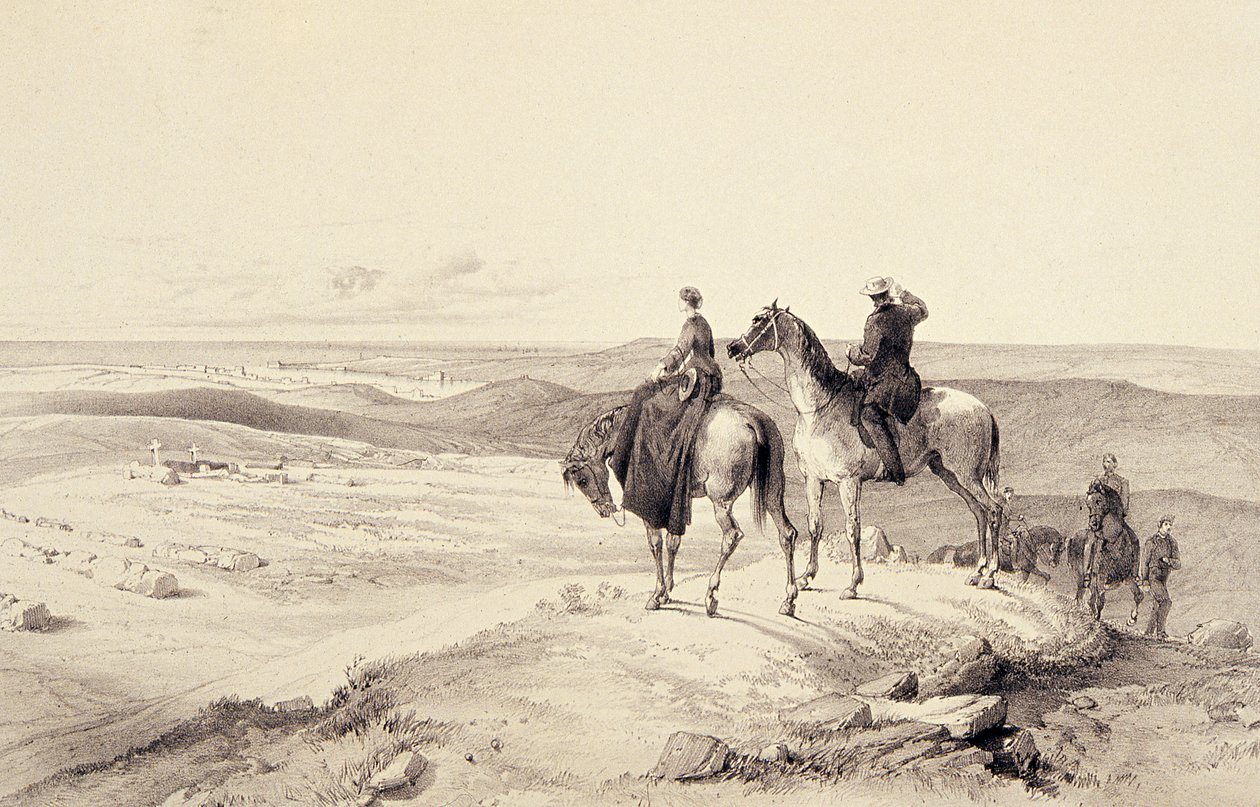 Florence Nightingale und Mr. Bracebridge auf Cathcarts Hill mit Blick auf Sebastopol von William Crimea Simpson