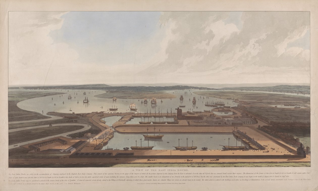 Ansicht der East India Docks von William Daniell