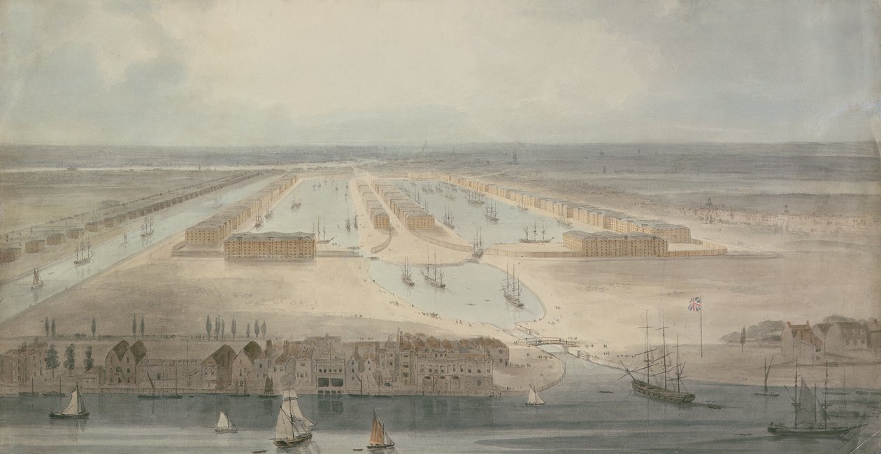 Die neuen Docks, Isle of Dogs von William Daniell