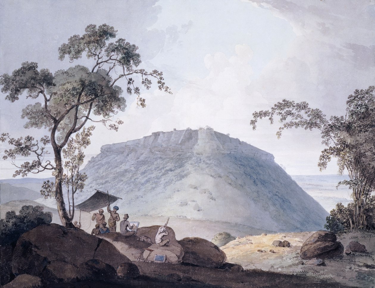 Die Südostansicht von Bijaigarh, Uttar Pradesh, ca. 1790 von William Daniell