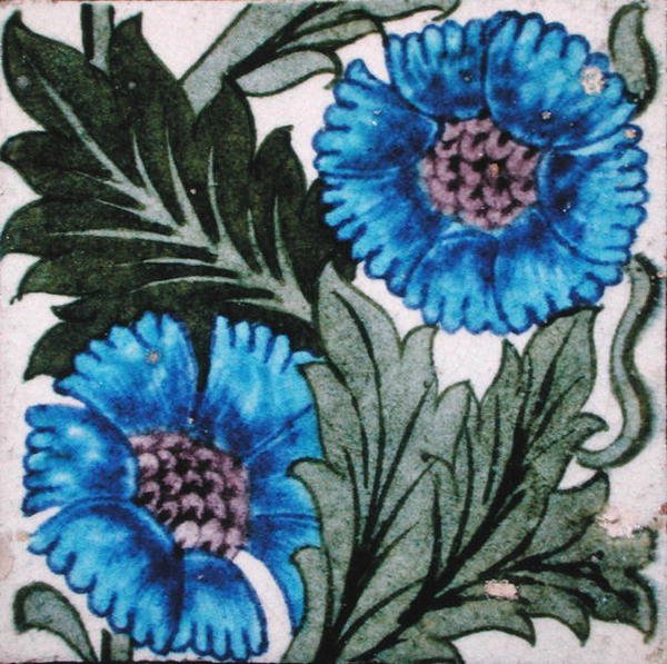 Fliese mit Blumendesign von William de Morgan