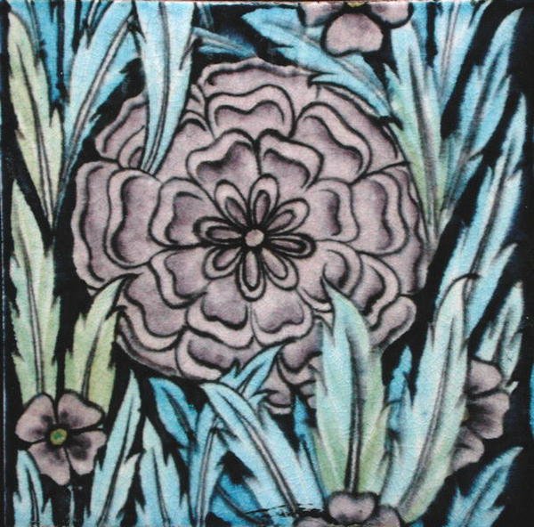 Fliese mit Blumendesign von William de Morgan